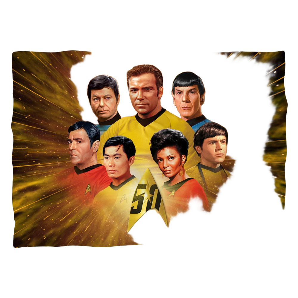 Star Trek The Original Series 50Th Crew (Front/Back Print) - Pillow Case Pillow Cases Star Trek