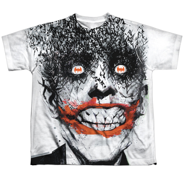 Joker Bats On The Brain youth all-over print t-shirt for ages 8 to 12