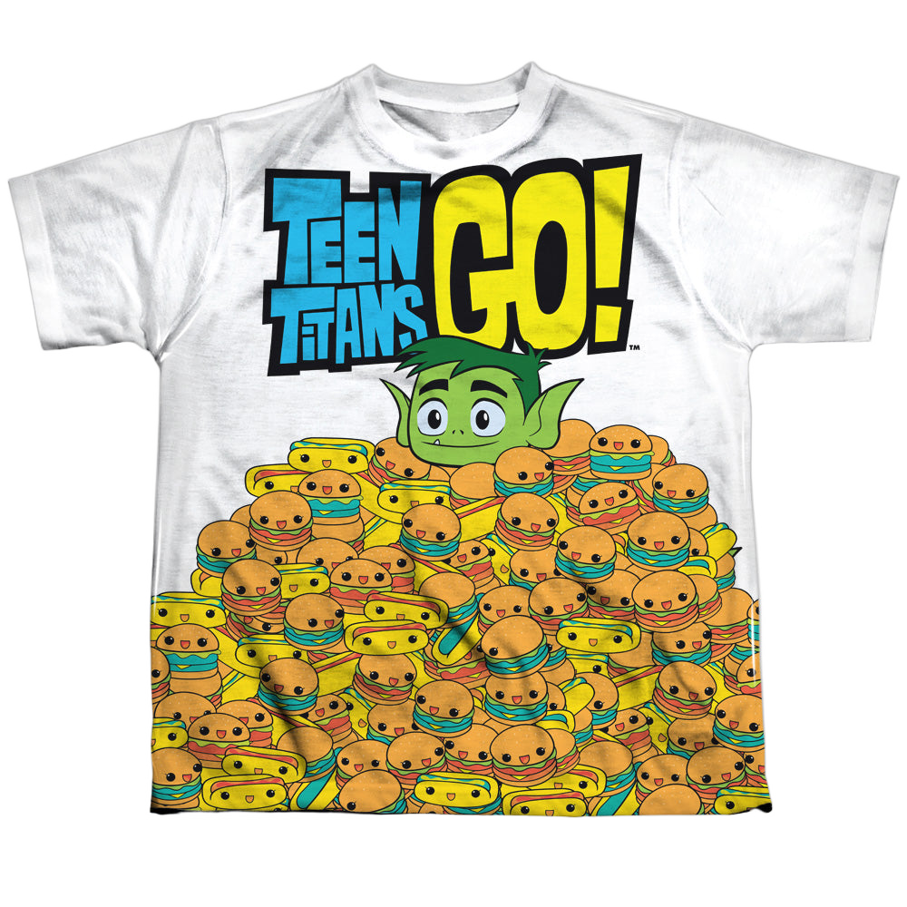 Teen Titans Go! Burgers & Dogs - Youth All-Over Print T-Shirt Youth All-Over Print T-Shirt (Ages 8-12) Teen Titans Go!