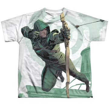 Arrow The Television Series City Bullseye - Youth All-Over Print T-Shirt Youth All-Over Print T-Shirt (Ages 8-12) Green Arrow