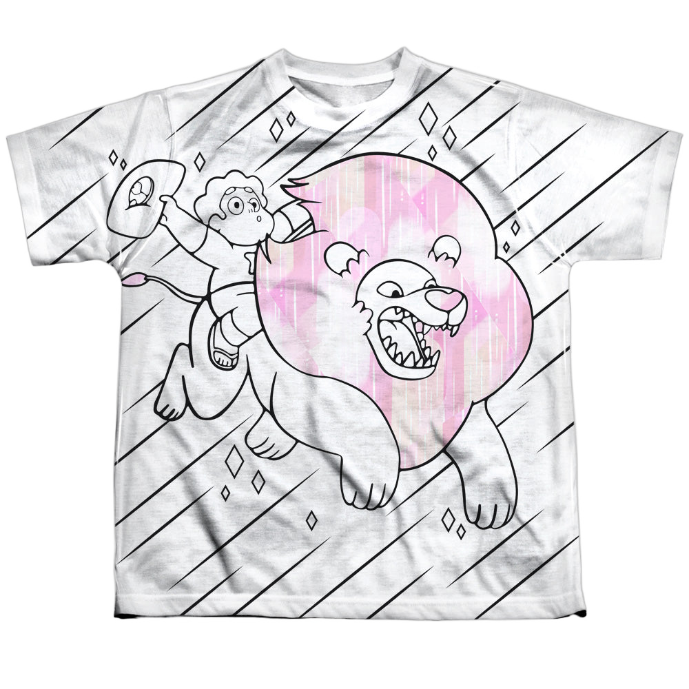 Steven Universe Stev And Lion - Youth All-Over Print T-Shirt Youth All-Over Print T-Shirt (Ages 8-12) Steven Universe