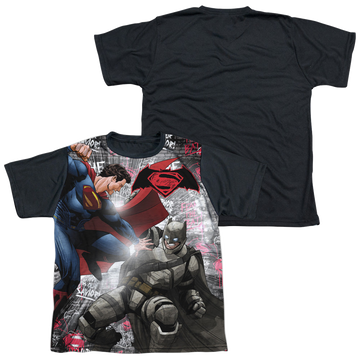 Batman v Superman Showdown youth black back t-shirt for ages 8 to 12