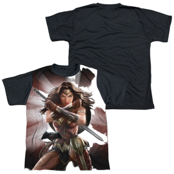 Batman v Superman Wonder Woman Light youth black back t-shirt for ages 8 to 12