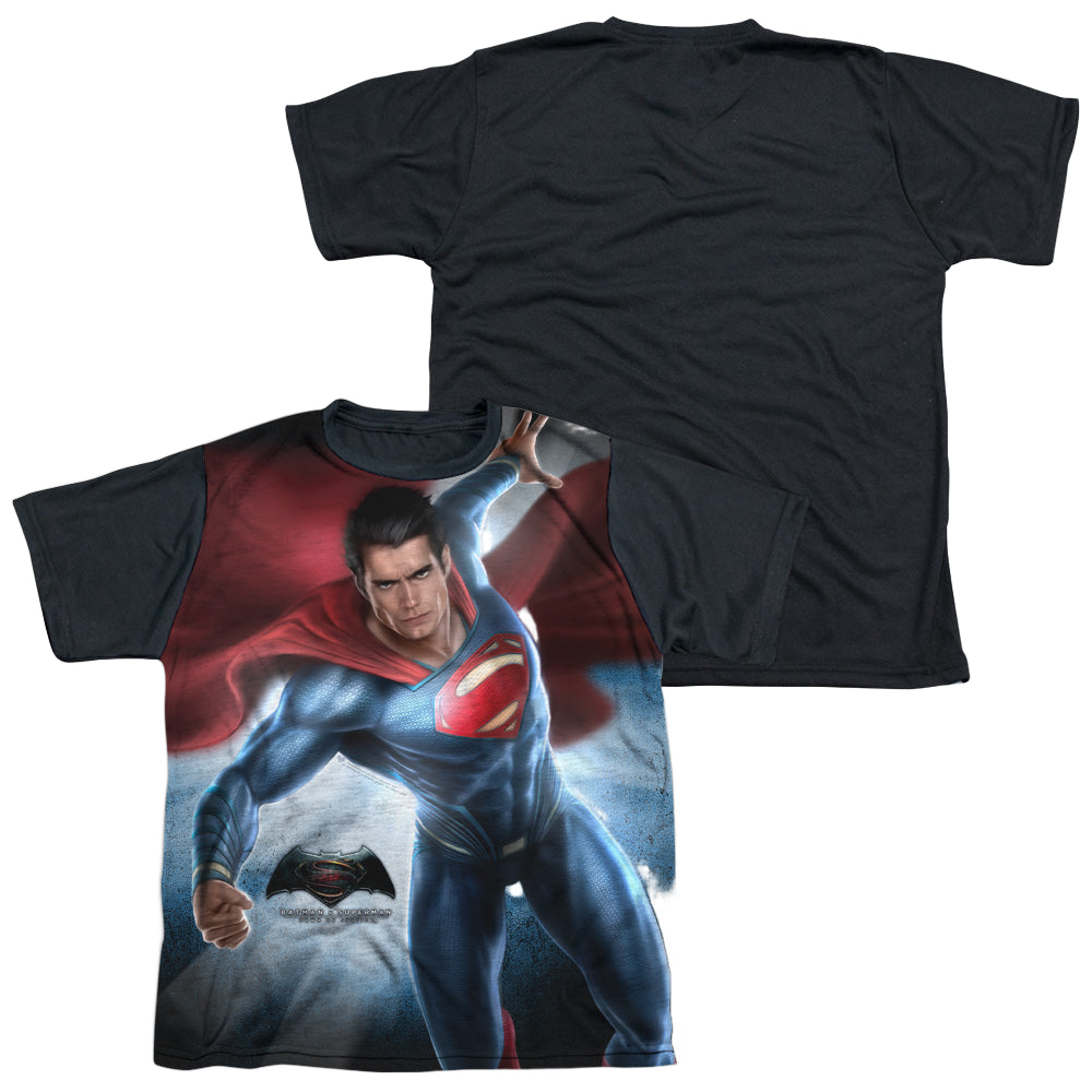 Batman v Superman Superman Light - Youth Black Back T-Shirt Youth Black Back T-Shirt (Ages 8-12) Batman