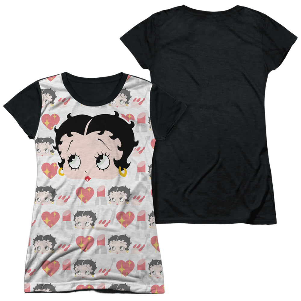 Betty Boop Symbol Sub - Juniors Black Back T-Shirt Juniors Black Back T-Shirt Betty Boop