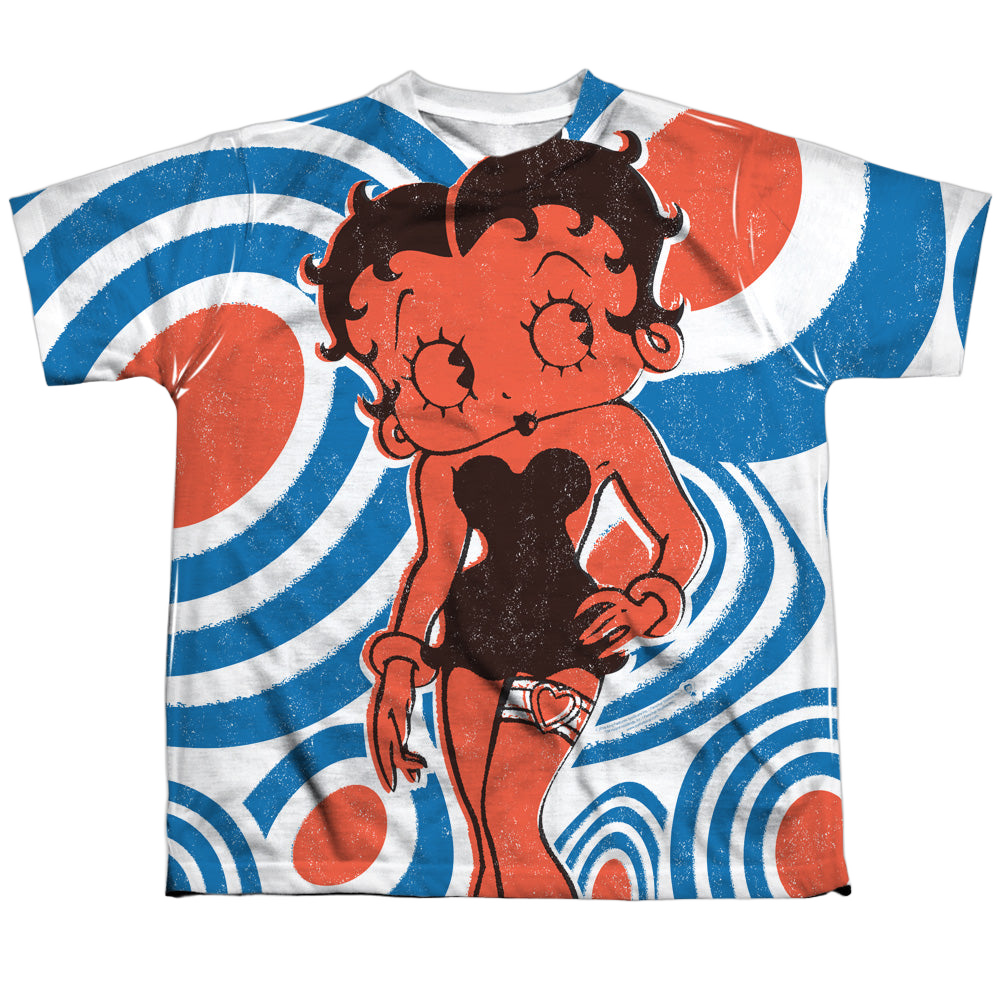 Betty Boop Mod Rings - Youth All-Over Print T-Shirt Youth All-Over Print T-Shirt (Ages 8-12) Betty Boop
