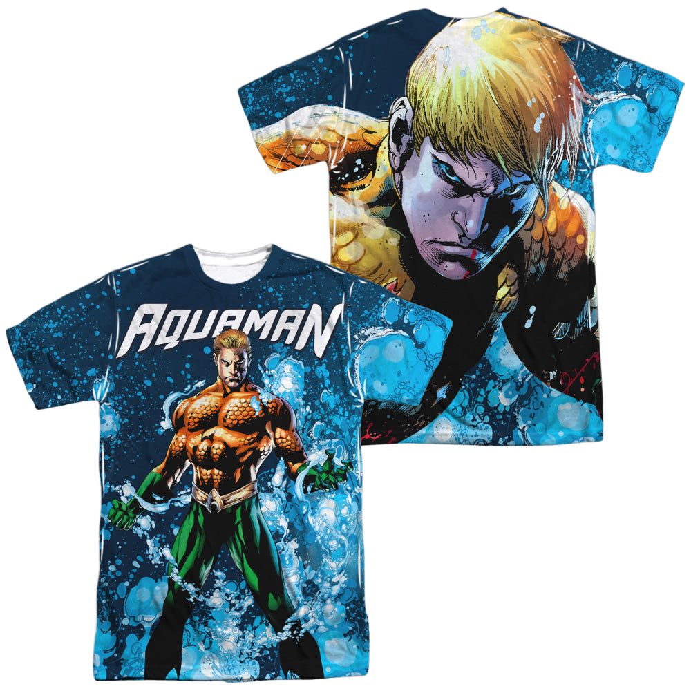 Aquaman Bubbles Everywhere (Front/Back Print) - Men's All-Over Print T-Shirt Men's All-Over Print T-Shirt Aquaman
