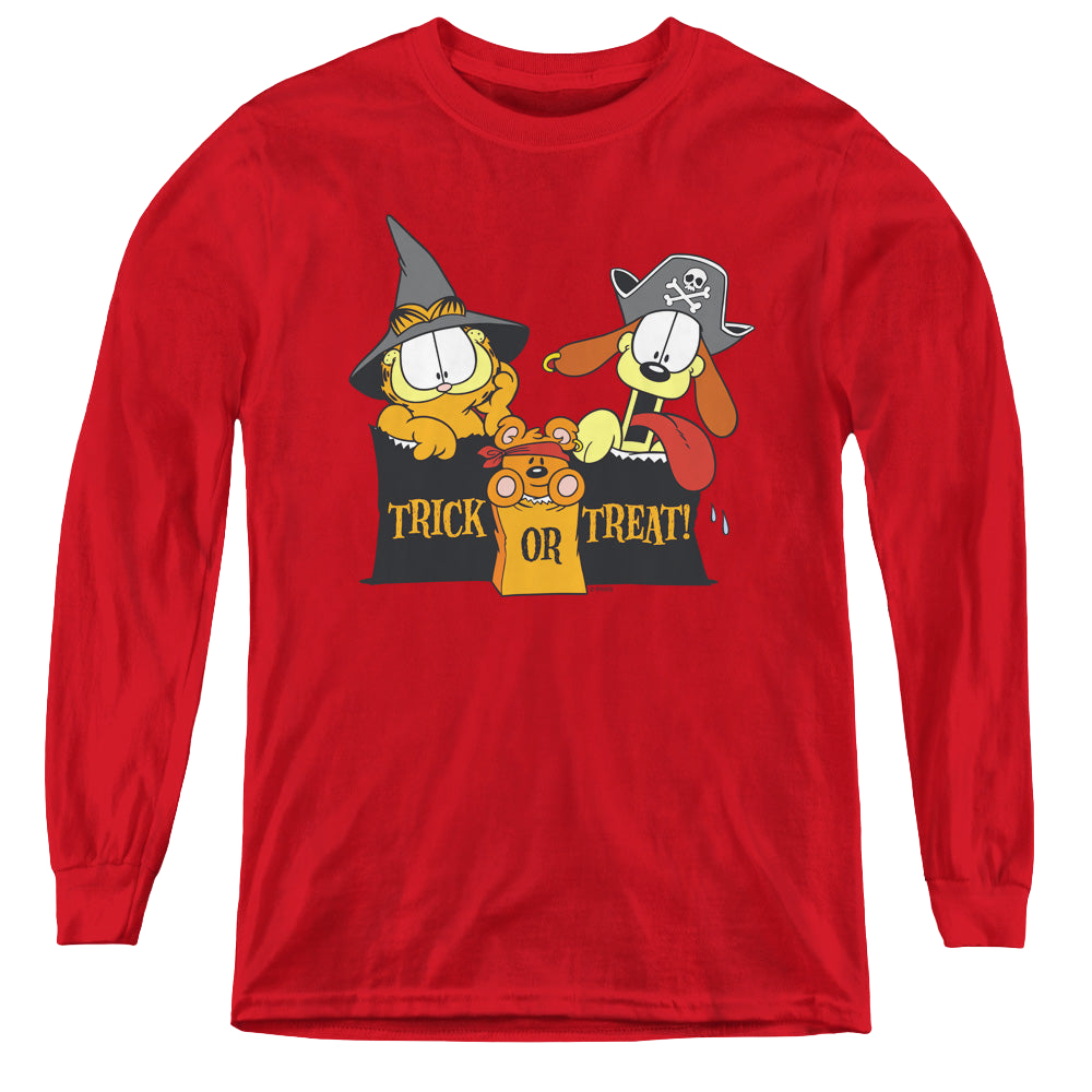 Garfield Trick Or Treat - Youth Long Sleeve T-Shirt Youth Long Sleeve T-Shirt Garfield