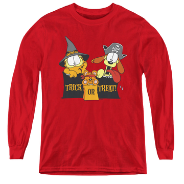 Garfield Trick Or Treat - Youth Long Sleeve T-Shirt Youth Long Sleeve T-Shirt Garfield
