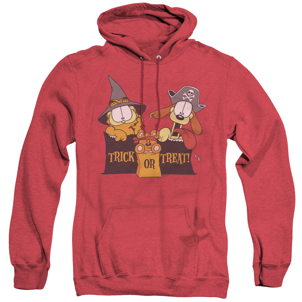 Garfield Trick Or Treat - Heather Pullover Hoodie Heather Pullover Hoodie Garfield