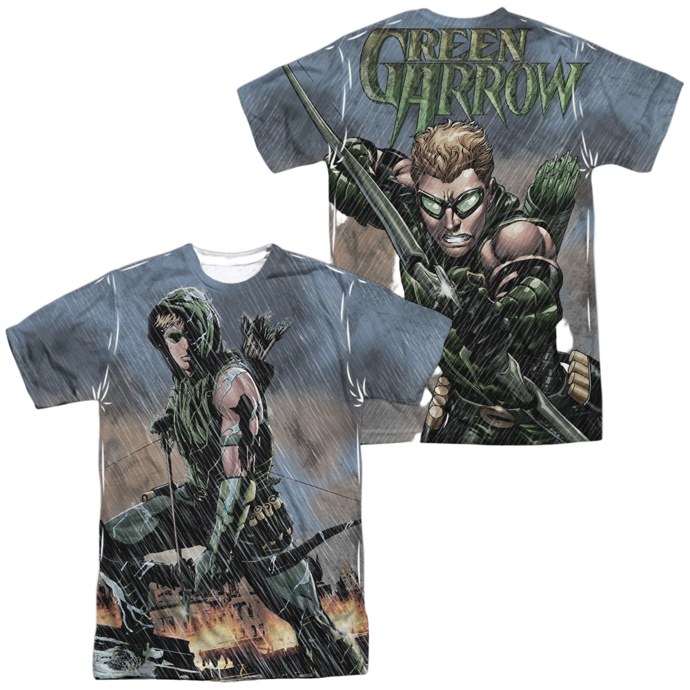 Green Arrow Rain (Front/Back Print) - Men's All-Over Print T-Shirt Men's All-Over Print T-Shirt Green Arrow