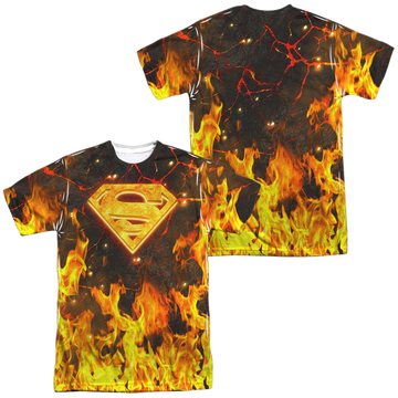 Superman Fire Logo (Front/Back Print) - Men's All-Over Print T-Shirt Men's All-Over Print T-Shirt Superman