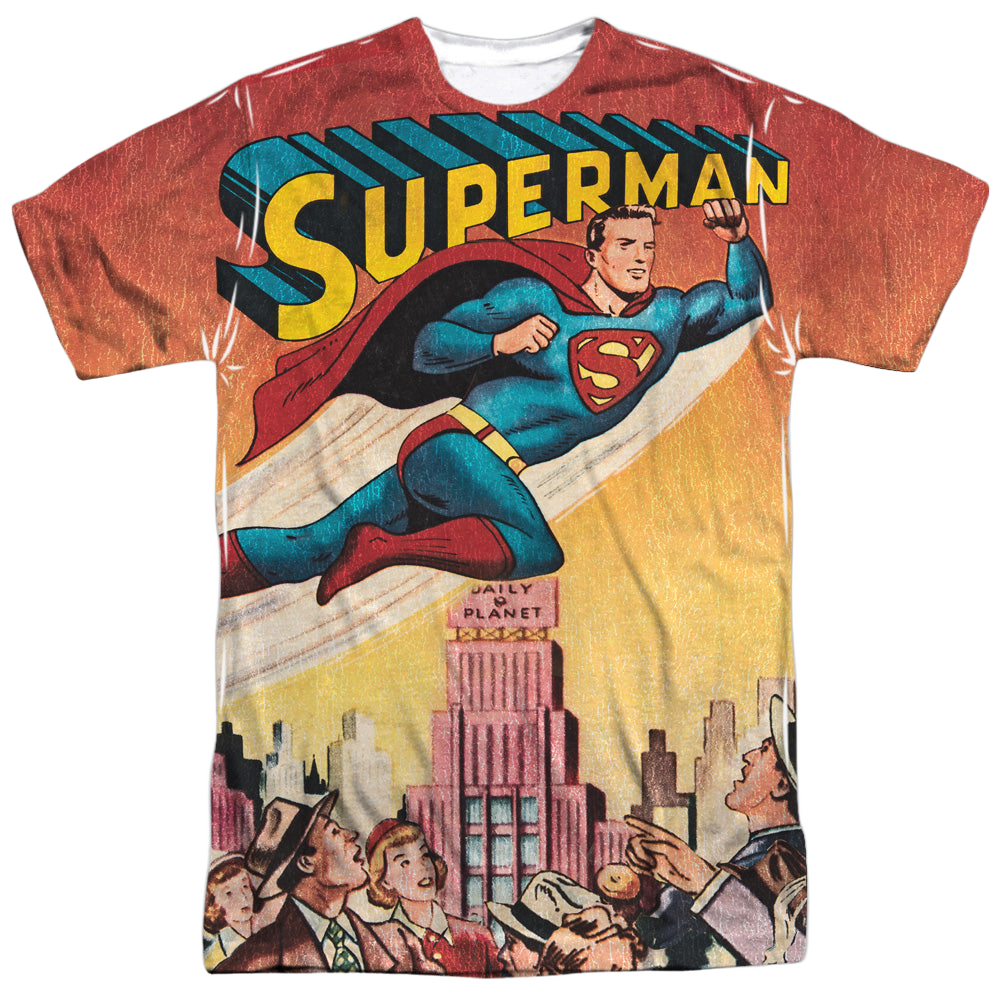Superman City Flying - Men's All-Over Print T-Shirt Men's All-Over Print T-Shirt Superman