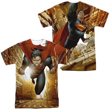Superman Up Up City (Front/Back Print) - Men's All-Over Print T-Shirt Men's All-Over Print T-Shirt Superman