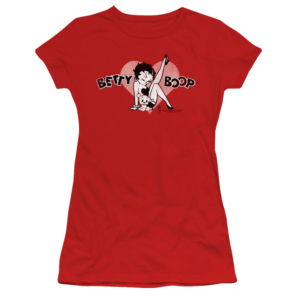 Betty Boop Vintage Cutie Pup - Juniors T-Shirt Juniors T-Shirt Betty Boop