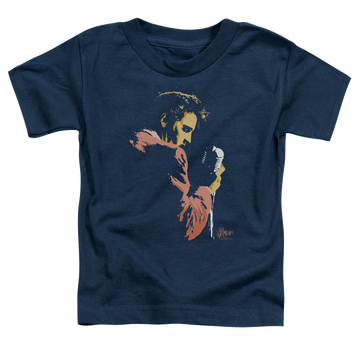 Navy kid's t-shirt for ages 4 to 7 with Elvis Presley Early Elvis graphic