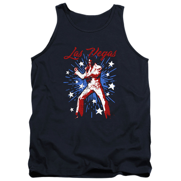 Navy men's tank with Elvis Presley Vegas Superstar graphic
