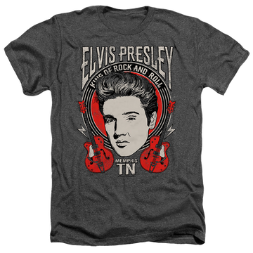 Charcoal men's heather t-shirt with Elvis Presley Elvis Rock graphic