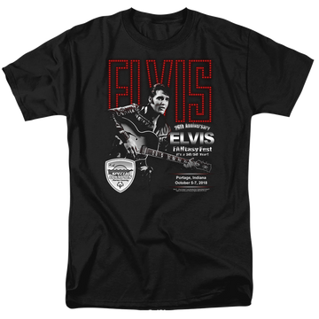 Black men's regular fit t-shirt with Elvis Presley Fantasy Fest 2018 graphic
