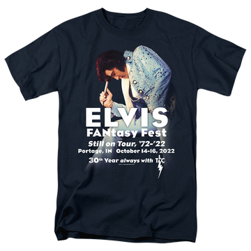 Navy men's regular fit t-shirt with Elvis Presley Elvis Fantasy Fest 2022 Darks graphic