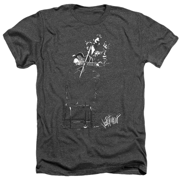 Charcoal men's heather t-shirt with Elvis Presley 68 Stand Up graphic