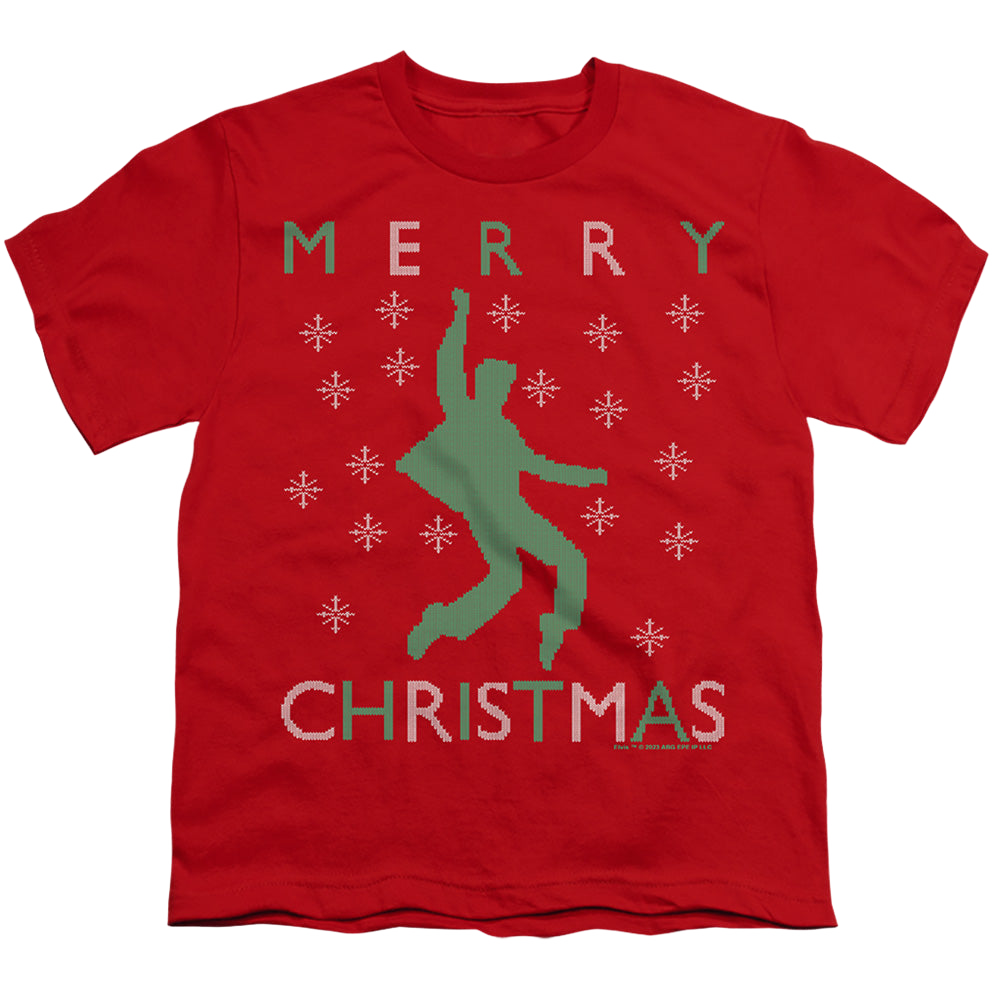 Elvis Presley Dancing Ugly Christmas - Youth T-Shirt Youth T-Shirt (Ages 8-12) Elvis Presley