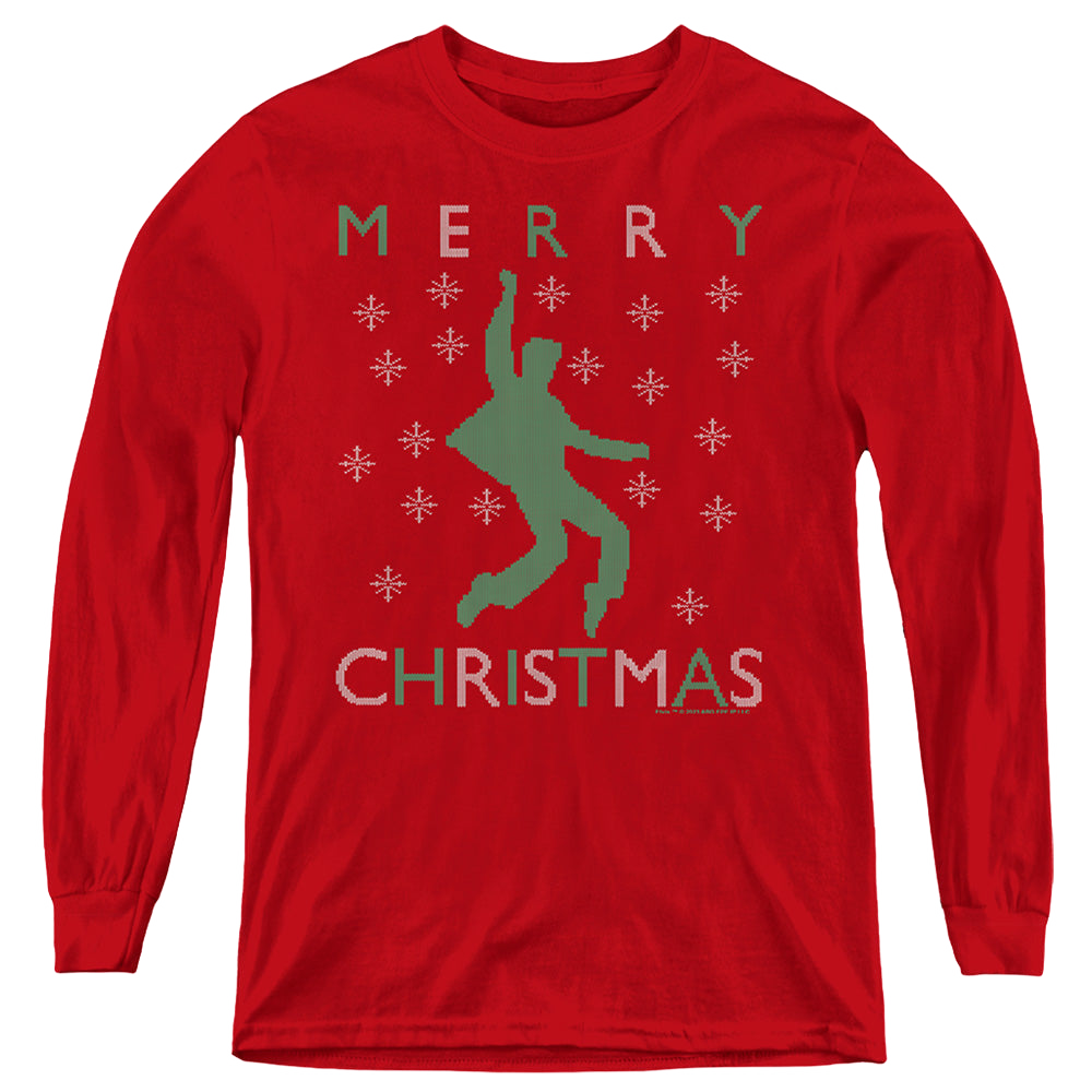 Elvis Presley Dancing Ugly Christmas - Youth Long Sleeve T-Shirt Youth Long Sleeve T-Shirt Elvis Presley