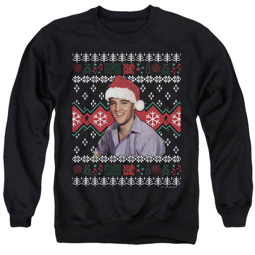 Elvis Presley Ugly Christmas Sweater - Men's Crewneck Sweatshirt Men's Crewneck Sweatshirt Elvis Presley