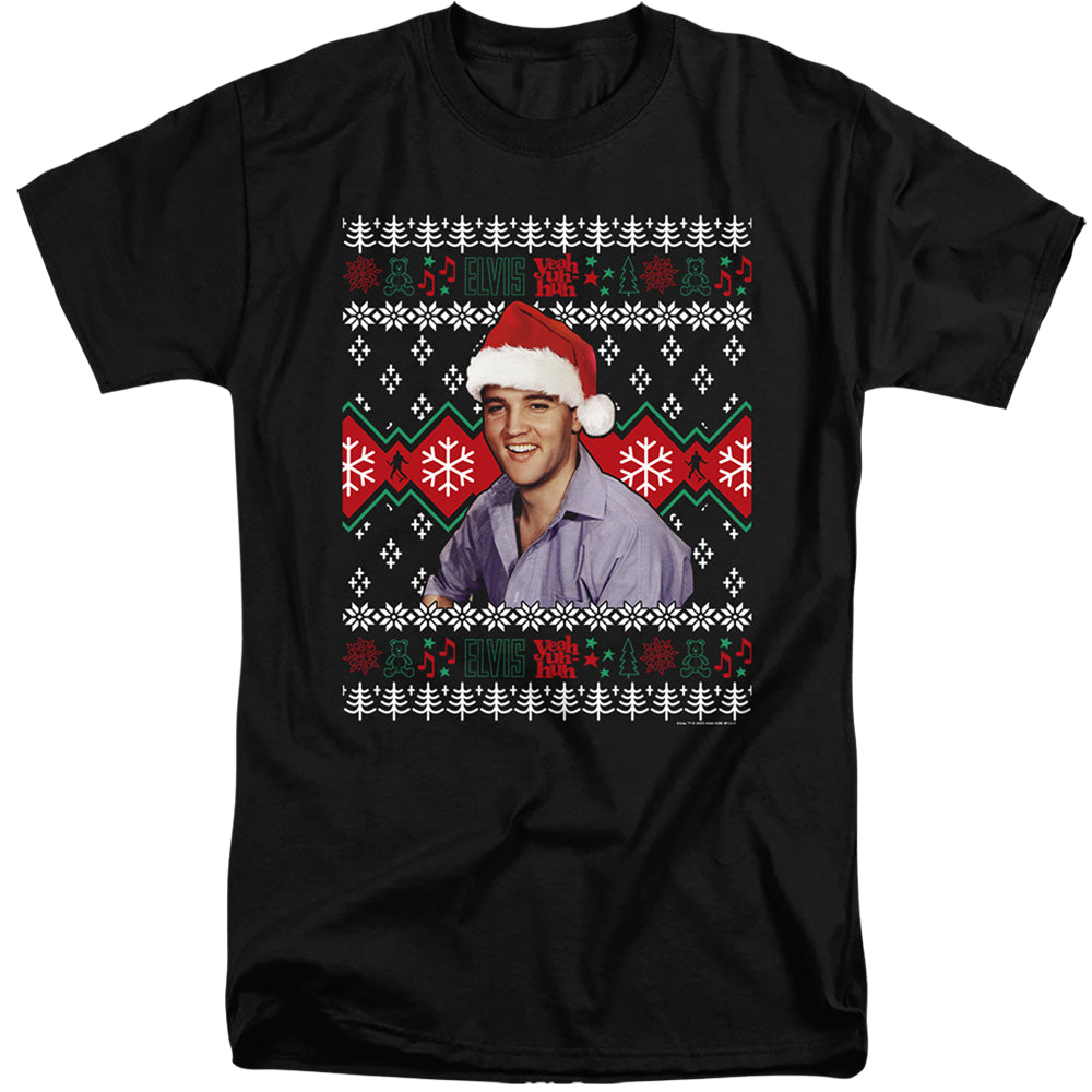 Elvis Presley Ugly Christmas Sweater - Men's Tall Fit T-Shirt Men's Tall Fit T-Shirt Elvis Presley