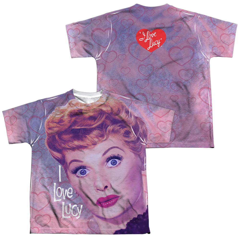 I Love Lucy Funny Hearts (Front/Back Print) - Youth All-Over Print T-Shirt Youth All-Over Print T-Shirt (Ages 8-12) I Love Lucy