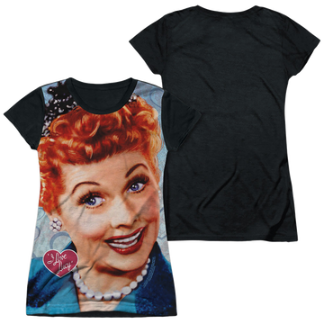 I Love Lucy Smile juniors black back t-shirt