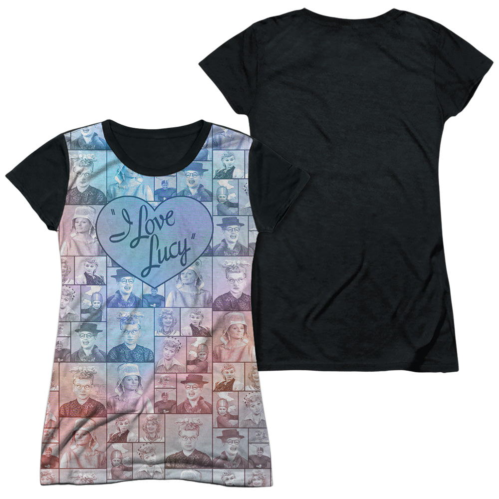 I Love Lucy Many Moods - Juniors Black Back T-Shirt Juniors Black Back T-Shirt I Love Lucy