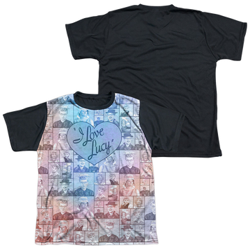 I Love Lucy Many Moods youth black back t-shirt for ages 8 to 12