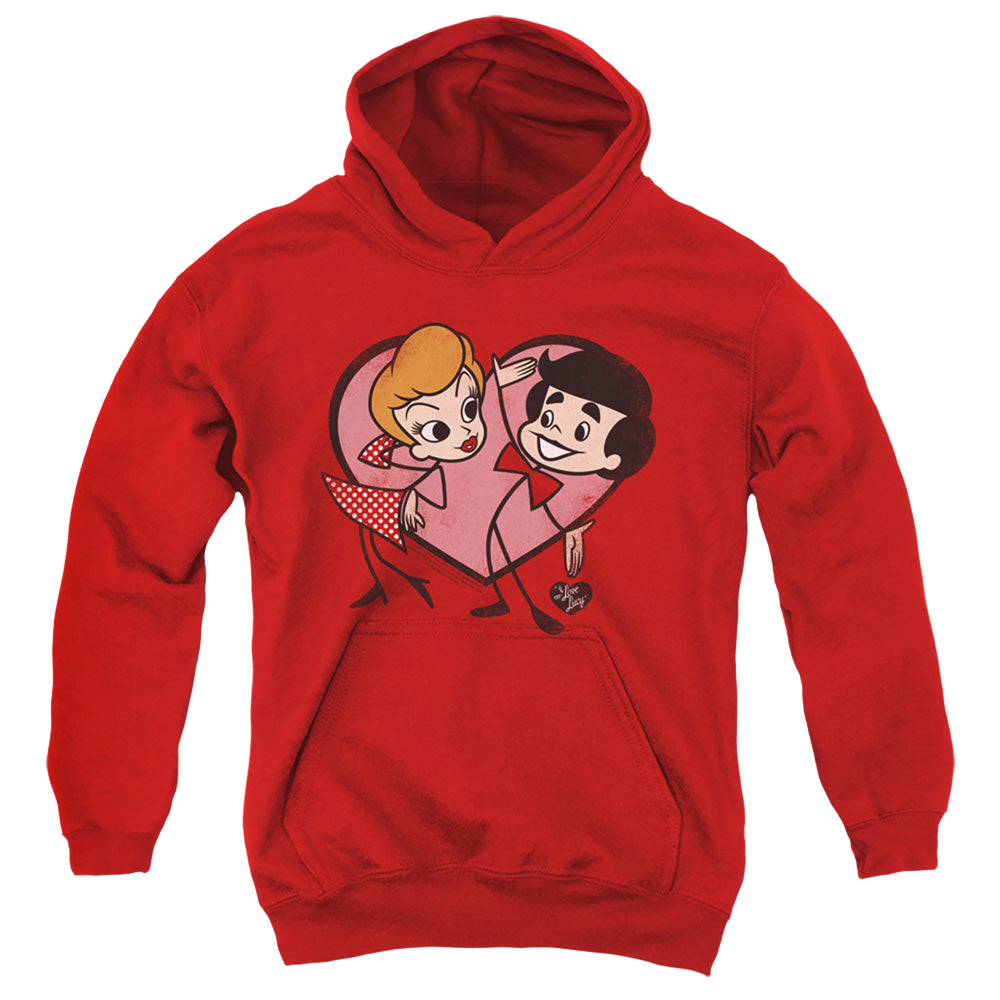 I Love Lucy Cartoon Love - Youth Hoodie Youth Hoodie (Ages 8-12) I Love Lucy
