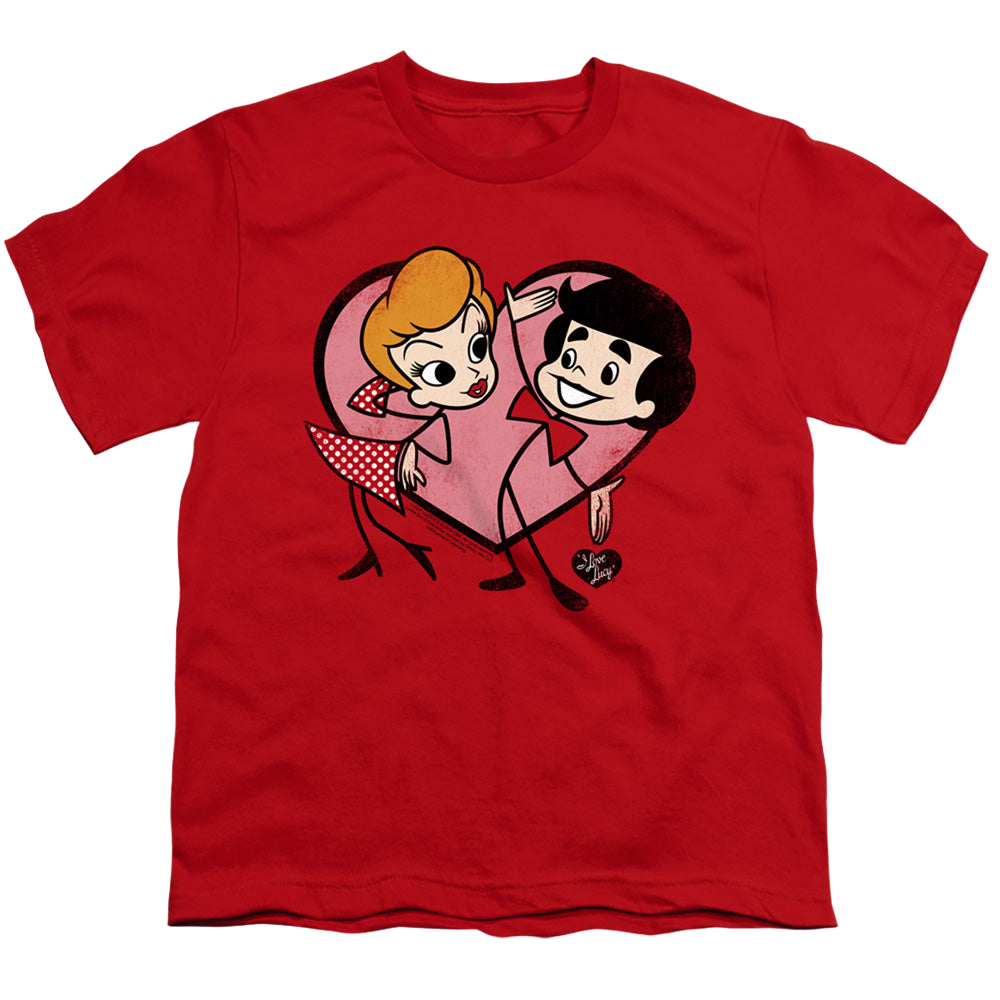 I Love Lucy Cartoon Love - Youth T-Shirt Youth T-Shirt (Ages 8-12) I Love Lucy