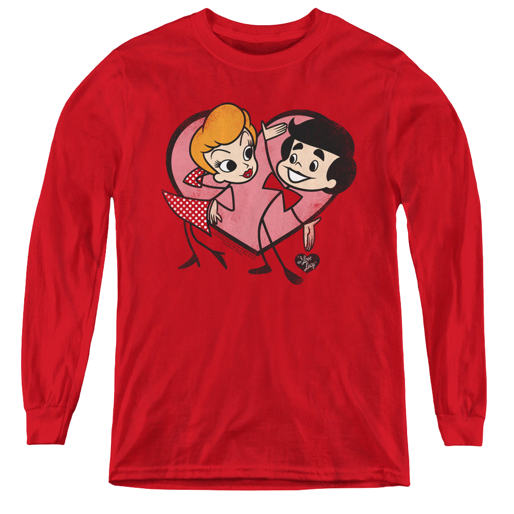 I Love Lucy Cartoon Love - Youth Long Sleeve T-Shirt Youth Long Sleeve T-Shirt I Love Lucy