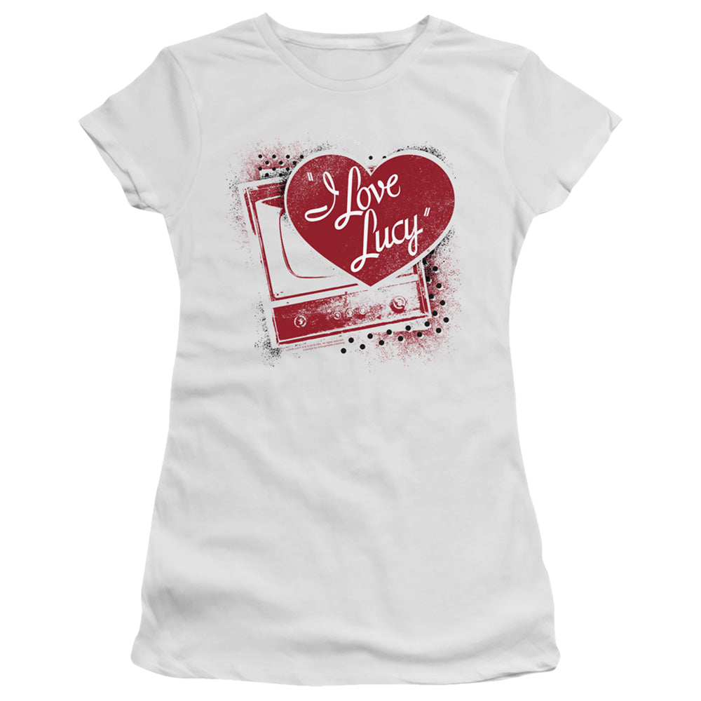 I Love Lucy Spray Paint Heart - Juniors T-Shirt Juniors T-Shirt I Love Lucy