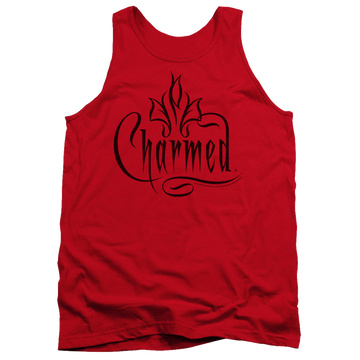 Red men's tank with Charmed Logo graphic