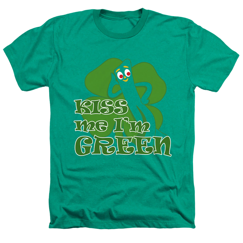 Gumby Kiss Me Im Green - Men's Heather T-Shirt Men's Heather T-Shirt Gumby