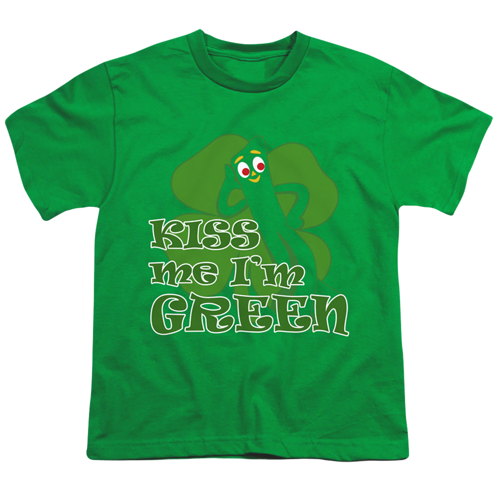 Gumby Kiss Me Im Green - Youth T-Shirt Youth T-Shirt (Ages 8-12) Gumby