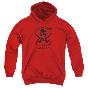 Red youth hoodie for ages 8 to 12 with The Princess Bride The Real Dpr graphic