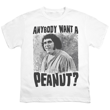 White kid's t-shirt for ages 4 to 7 with The Princess Bride A Giant Snack graphic