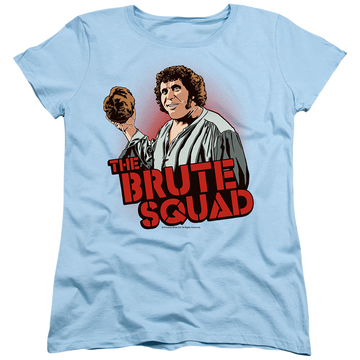Light blue women's t-shirt with The Princess Bride Brute Squad graphic