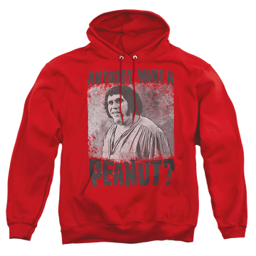 Red pullover hoodie with The Princess Bride A Giant Snack graphic