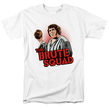 White men's regular fit t-shirt with The Princess Bride Brute Squad graphic
