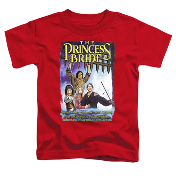 Red kid's t-shirt for ages 4 to 7 with The Princess Bride Alt Poster graphic
