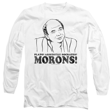 White men's long sleeve t-shirt with The Princess Bride Morons graphic