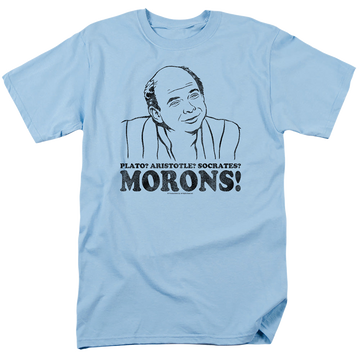 Light blue men's regular fit t-shirt with The Princess Bride Morons graphic