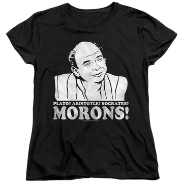 Black women's t-shirt with The Princess Bride Morons graphic