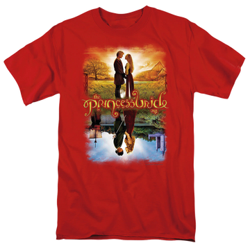 Red men's regular fit t-shirt with The Princess Bride Poster graphic